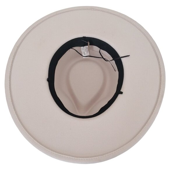 Ivory Felt Cowgirl Rancher Hat Wide Brim Fedora New With Tags Country Western - Picture 5 of 8